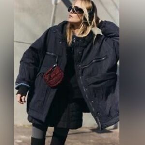 FP MOVEMENT NWT BILLIE BOXY UTILITY PUFFER JACKET OVERSIZED size m $248 BLACK